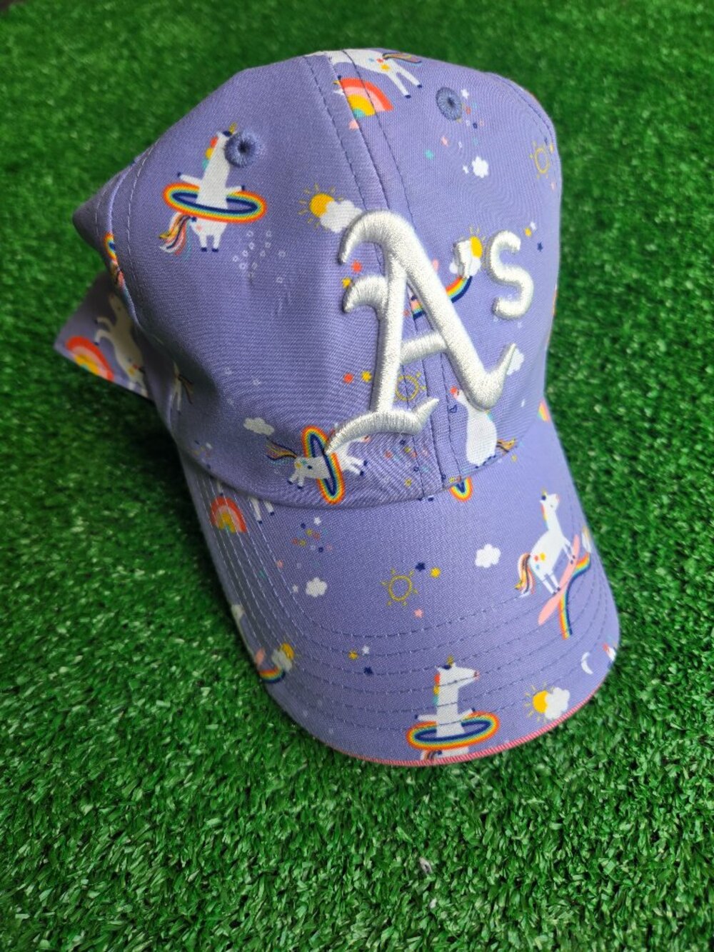 MLB Girls Youth '47 Lavender (Oakland) Athletics Unicorn Clean Up Adjustable Hat